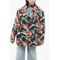Sacouri elegante Mm4 Double-Breasted Over Jacket With Floral Motif Femei