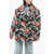 Maison Margiela Mm4 Double-Breasted Over Jacket With Floral Motif Multicolor