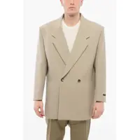 Sacouri Double-Breasted Eternal Oversized Virgin Wool Blazer Barbati