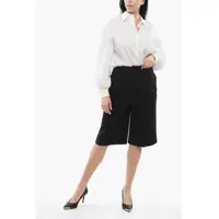 Imbracaminte AMI ALEXANDRE MATTIUSSI Dama - Pantaloni scurti AMI ALEXANDRE MATTIUSSI Wool Blend Pleated Shorts Black Femei (BM 17538919) - B-mall.ro