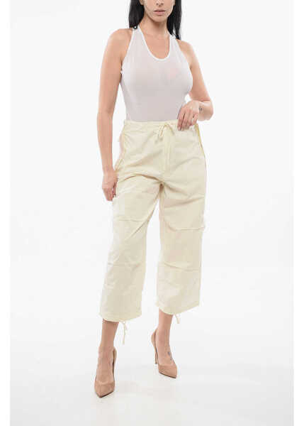 Pantaloni casual AUTRY Solid Color Nylon Pants With Adjustable Ankle Beige Femei (BM 17538931) 4