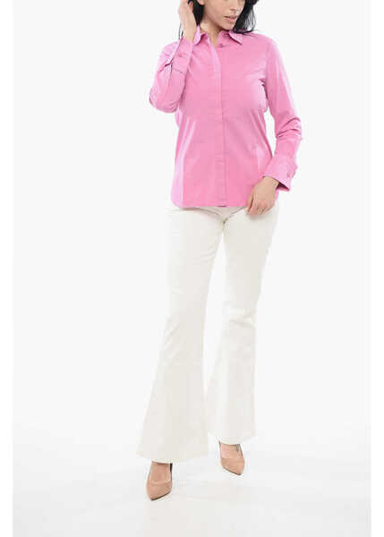 Camasi casual Max Mara Sfilata Stretch Cotton Francia Shirt With Double Cuffs Pink Femei (BM 17538940) 4