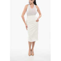 Fuste lungi Max Mara Dama - Fuste lungi Max Mara Zulia Pencil Skirt With Pockets White Femei (BM 17539021) - B-mall.ro