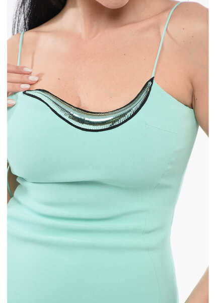 Rochii lungi DAVID KOMA Metal Tube Detail Midi Dress Green Femei (BM 17539024) 3