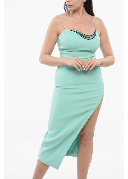 Rochii lungi DAVID KOMA Metal Tube Detail Midi Dress Green Femei (BM 17539024) 4