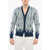 AMIRI Diamond Patterned Mohair Blend Cardigan Light Blue