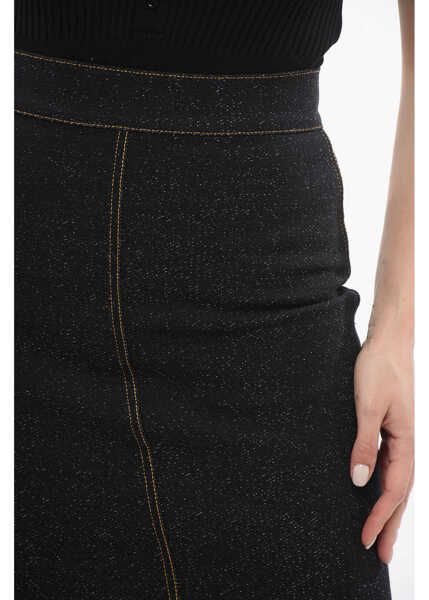 Fuste casual Alaa Denim Pencil Skirt With Dark Wash Blue Femei (BM 17539033) 3