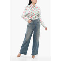 Imbracaminte Dama pagina 397 - Blugi drepti Givenchy Transversal Stitched Delav Denims With Raw-Cut Hem 27Cm Blue Femei (BM 17539036) - B-mall.ro