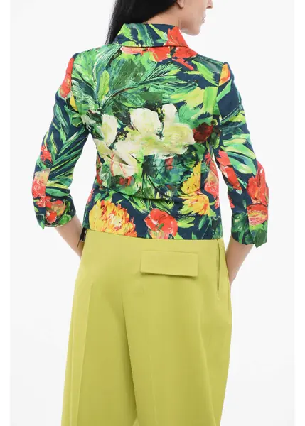 Sacouri Dolce & Gabbana Collared Cropped Blazer With Floral Pattern Multicolor Femei (BM 17539048) 2