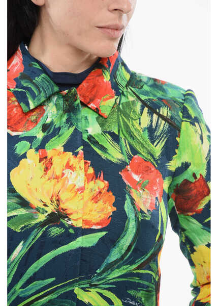 Sacouri Dolce & Gabbana Collared Cropped Blazer With Floral Pattern Multicolor Femei (BM 17539048) 3