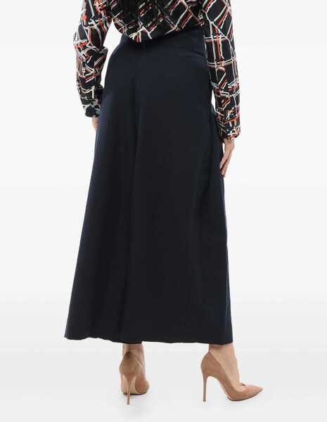 Pantaloni casual Armani Emporio Embroidered Wide-Leg Pants Blue Femei (BM 17539057) 3