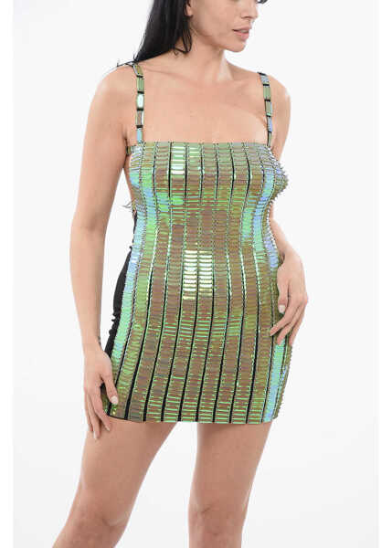 Rochii scurte THE ATTICO Sequined Rue Mini Dress Green Femei (BM 17539060) 4