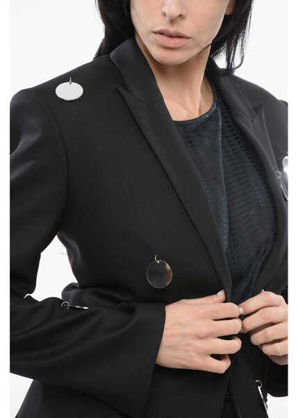 Sacouri DAVID KOMA Wool Peak Lapel Blazer With Mirrors Black Femei (BM 17539075) 3