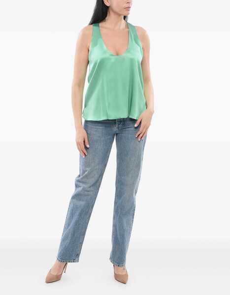 Bluze Armani Silk U-Neckline Top Green Femei (BM 17539108) 2