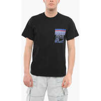 Tricouri Versace Jeans Couture Crew Neck Cotton T-Shirt With Printed Breast-P