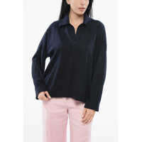 Tricouri Polo Wool Sweater With Buttonless Polo Neck Femei