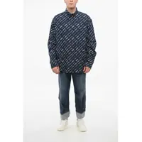 Camasi Balenciaga pentru Barbati - Camasi casual Balenciaga Button-Down Printed Cotton Shirt With Monogram Pattern Blue Barbati (BM 17539132) - B-mall.ro