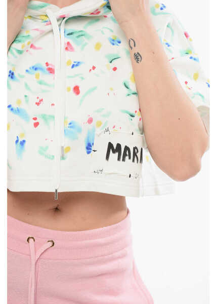 Bluze de trening Marni Short-Sleeved Splash Cropped Fit Hoodie White Femei (BM 17539135) 3