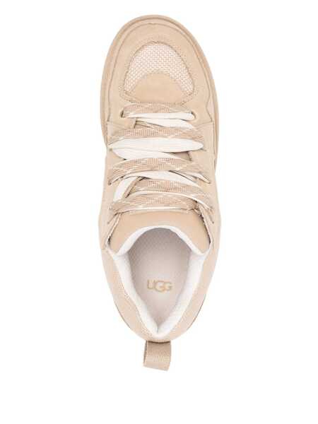 Sneakers UGG Lo Lowmel Beige Sneakers With Mesh Inserts And Logo On The Side In Suede Man Beige Barbati (BM 17539881) 4