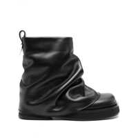 Bocanci 'Mini Robin' Black Ankle Boots With Logo Plaque On The Rear And Pull-Tab At The Heel In Leather Woman Femei