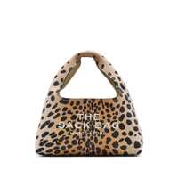 Genti de mana 'The Mini Sack' Brown Handbag With Embossed Logo And Leopard Motif In Hammered Leather Woman Femei