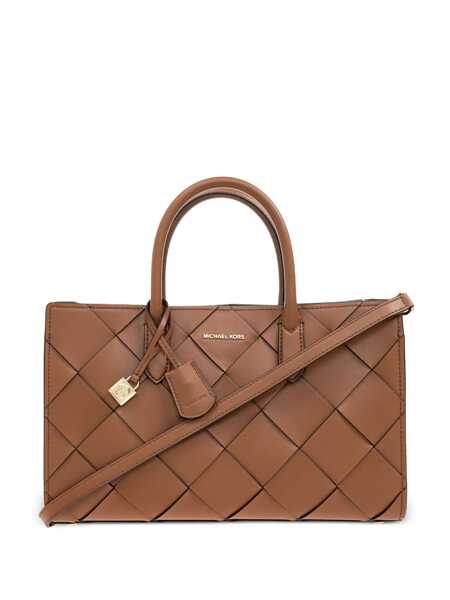 Genti de mana Michael Kors Scarlett Medium Brown Handbag With Braided Design And Top Shoulder Strap In Leather Woman BROWN Femei (BM 17540469) 1