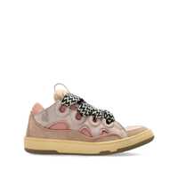Sneakers 'Curb' Pink Sneakers With White And Black Laces In Leather Pink Unisex Femei