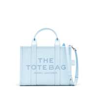 Genti de mana 'The Medium Tote Bag' Light Blue Handbag With Logo On The Frontin Hammered Leather Woman Femei