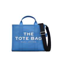 Genti de mana 'The Medium Tote Bag' Blue Handbag With Logo On The Front In Cotton Woman Femei