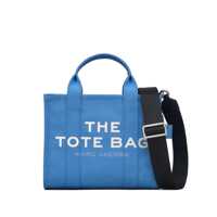 Genti de mana 'The Small Tote Bag' Blue Handbag With Logo On The Front In Cotton Woman Femei