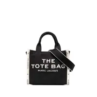 Genti de mana 'The Small Tote' Black Handbag With Jacquard Logo In Cotton Blend Canvas Woman Femei