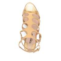 Pantofi Tom Ford Dama - Pantofi cu toc Tom Ford Gold Colored Dcollet With Adjustable Straps And Medium Heel In Leather Woman GREY Femei (BM 17544045) - B-mall.ro
