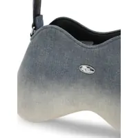 Genti de umar Diesel Dama - Genti de umar Diesel Double D Grey Shoulder Bag With Adjustable Shoulder Strap And Oval D Plaque On The Front In Cotton Blend Woman BLUE Femei (BM 17544165) - B-mall.ro