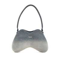 Genti de umar 'Double D' Grey Shoulder Bag With Adjustable Shoulder Strap And Oval D Plaque On The Front In Cotton Blend Woman Femei