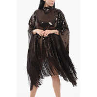 Rochii lungi Dama pagina 5 - Rochii lungi TALLER MARMO Sequin Tunic Dress With Fringe Brown Femei (BM 17544286) - B-mall.ro