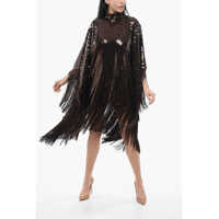 Rochii lungi Sequin Tunic Dress With Fringe Femei