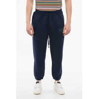 Pantaloni de trening Fleeced Cotton Blend Sweatpants With Embroidered Logo Barbati