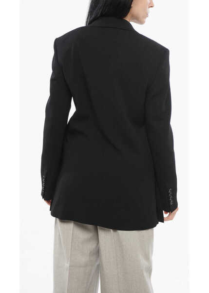 Sacouri AMI ALEXANDRE MATTIUSSI Virgin Wool Blazer With Flap Pockets Black Femei (BM 17544310) 2