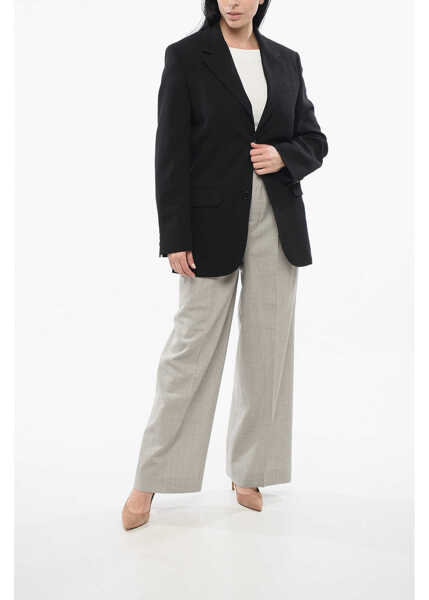 Sacouri AMI ALEXANDRE MATTIUSSI Virgin Wool Blazer With Flap Pockets Black Femei (BM 17544310) 4