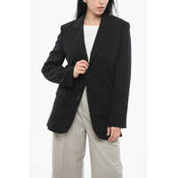 Sacouri Virgin Wool Blazer With Flap Pockets Femei
