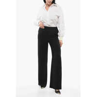 Pantaloni Valentino Garavani Dama - Pantaloni casual Valentino Garavani Silk Palazzo Pants Black Femei (BM 17544379) - B-mall.ro