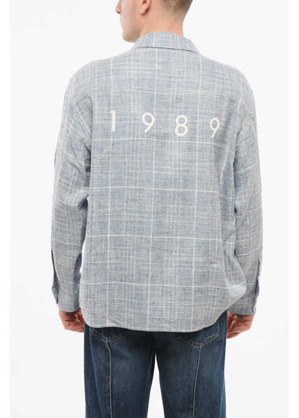 Camasi casual 1989 STUDIO Tweed Shirt With Back Printed Logo Light Blue Barbati (BM 17544469) 2