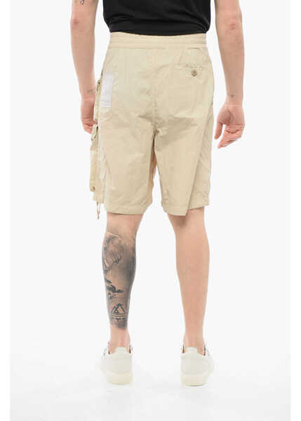 Pantaloni scurti TEN C Solid Color Nylon Cargo Shorts Beige Barbati (BM 17544478) 2