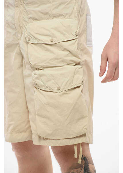 Pantaloni scurti TEN C Solid Color Nylon Cargo Shorts Beige Barbati (BM 17544478) 3