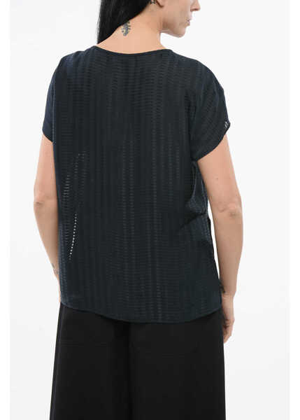 Bluze Armani Emporio Semi Sheer Oversized Top Blue Femei (BM 17544490) 2