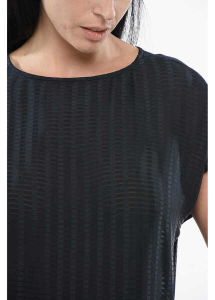 Bluze Armani Emporio Semi Sheer Oversized Top Blue Femei (BM 17544490) 3