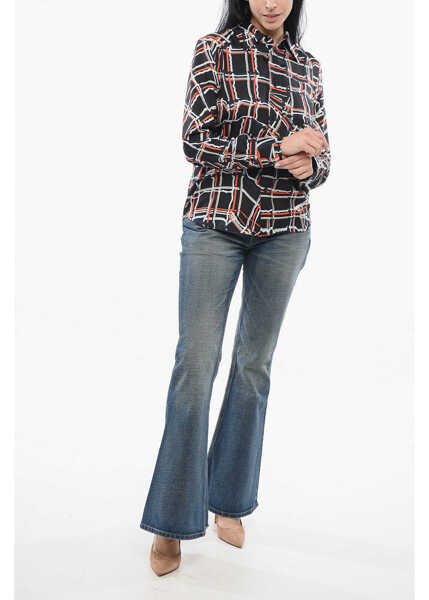 Camasi casual Bottega Veneta Silk Checkered Shirt Multicolor Femei (BM 17544496) 4