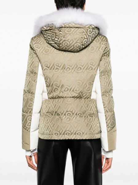 Geci de piele YVES SALOMON Monogrammed Ski Jacket With Fur Green Femei (BM 17544499) 4