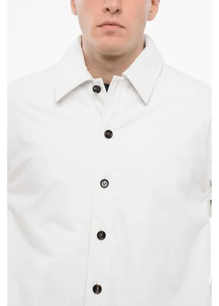 Jachete Bottega Veneta Cotton Quilted Overshirt With Flush Pockets White Barbati (BM 17544505) 3