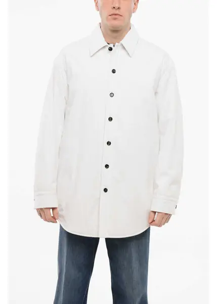 Jachete Bottega Veneta Cotton Quilted Overshirt With Flush Pockets White Barbati (BM 17544505) 1